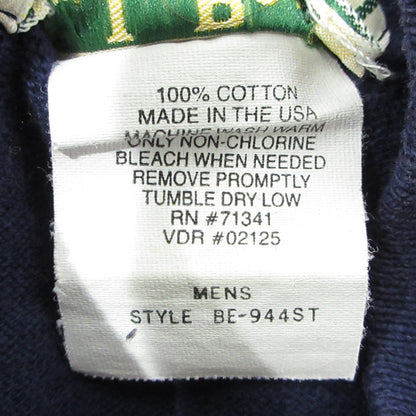 L.L.Bean | エルエルビーン モックネックボーダー柄長袖Tシャツ 総柄 ヘビーウェイト 80-90s USA製 長袖Ｔシャツ BE-944ST ホワイト系 ライトグレー マルチカラー サイズ：表記サイズ(US)【三重本店】