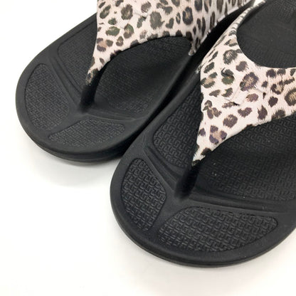 TELIC｜テリック　W-FLIP FLOP サンダル ブラック×レオパード柄 サイズ：XL【倉吉店】