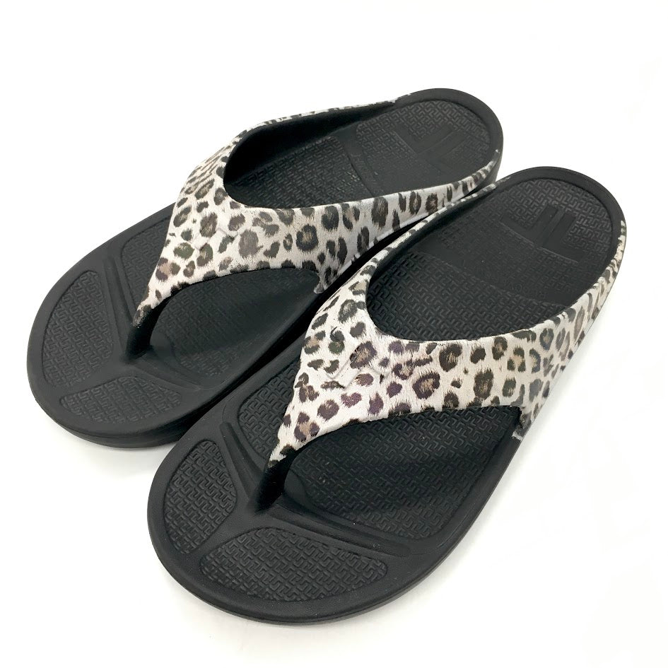 TELIC｜テリック　W-FLIP FLOP サンダル ブラック×レオパード柄 サイズ：XL【倉吉店】