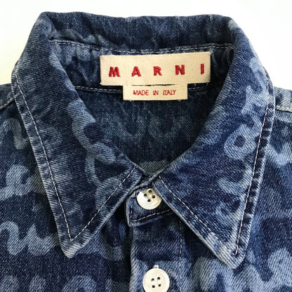 MARNI | マルニ 23SS Maremarni Denim Shirt in Ocean デニム 総柄 長袖シャツ CJU0061A0 ブルー サイズ：46【倉吉店】