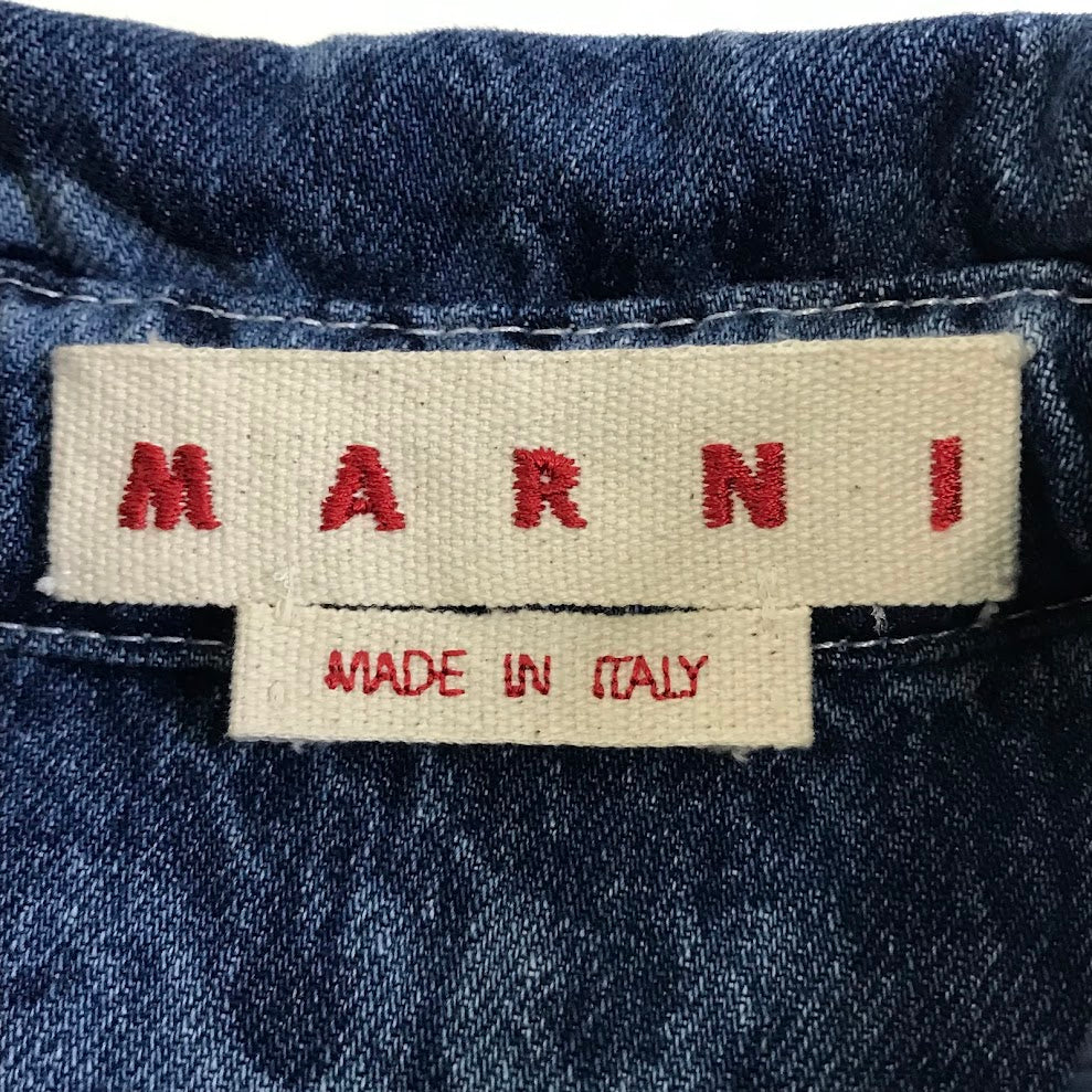 MARNI | マルニ 23SS Maremarni Denim Shirt in Ocean デニム 総柄 長袖シャツ CJU0061A0 ブルー サイズ：46【倉吉店】