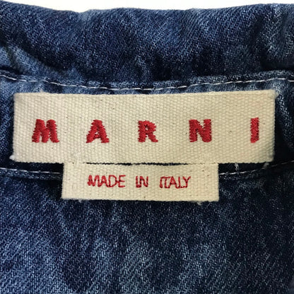 MARNI | マルニ 23SS Maremarni Denim Shirt in Ocean デニム 総柄 長袖シャツ CJU0061A0 ブルー サイズ：46【倉吉店】