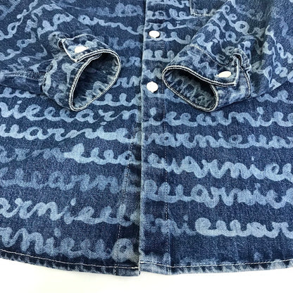 MARNI | マルニ 23SS Maremarni Denim Shirt in Ocean デニム 総柄 長袖シャツ CJU0061A0 ブルー サイズ：46【倉吉店】