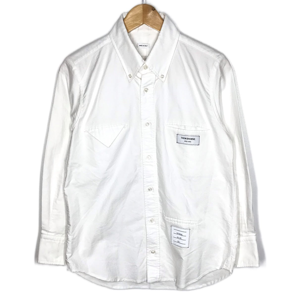 THOM BROWNE. | トムブラウン ボタンダウンシャツ 長袖シャツ MWL296A-00139100 ホワイト サイズ：1【倉吉店】