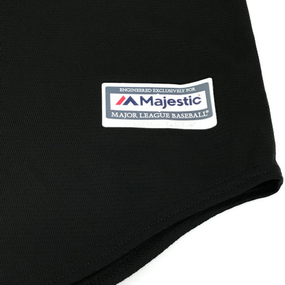 MAJESTIC | マジェスティック USA製 ベースボールシャツ 半袖シャツ ブラック サイズ：L【倉吉店】【代金引換不可・日時指定不可】【ポスト投函】
