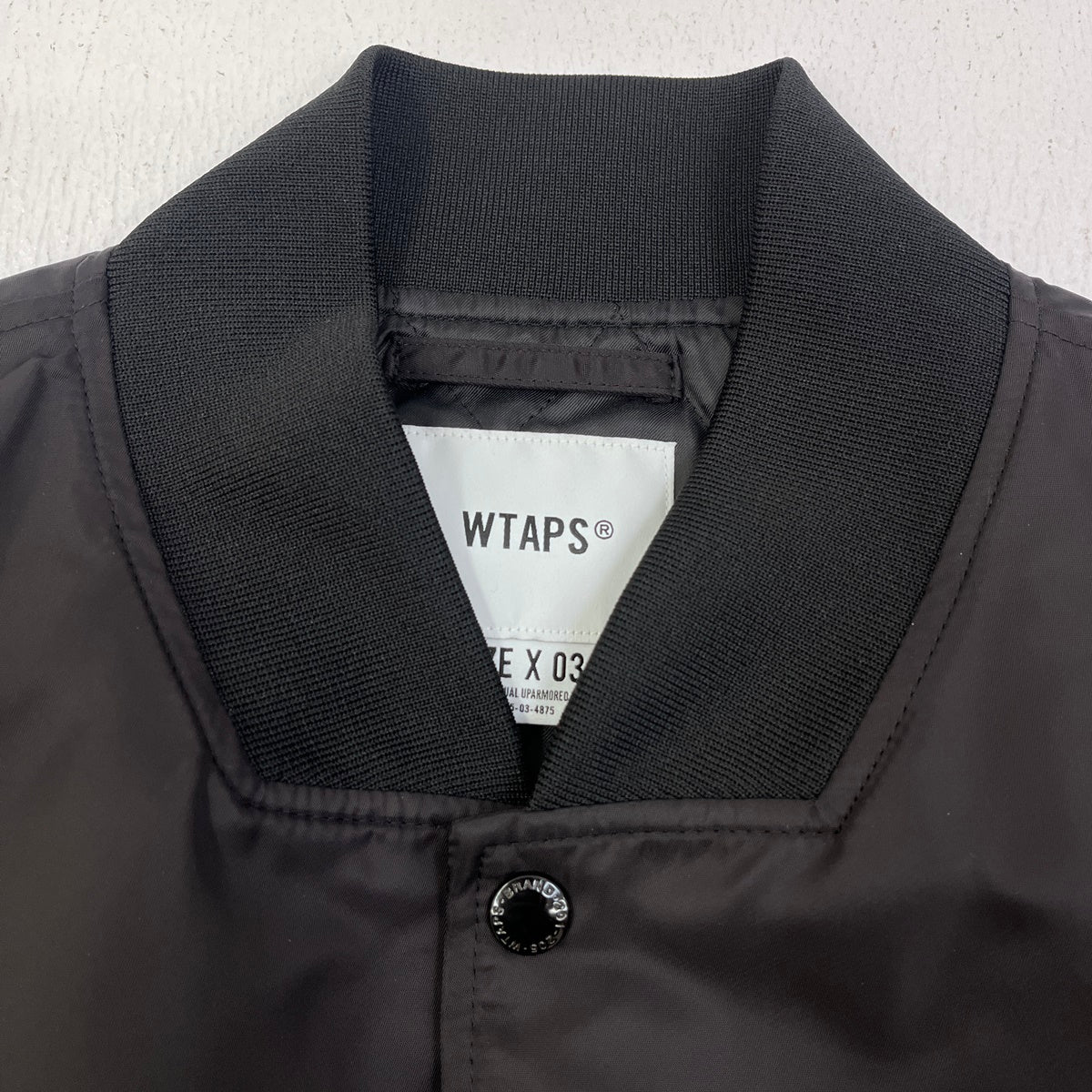 W)TAPS | ダブルタップス TEAM JACKET NYLON. TWILL 23AW スタジャン 231TQDT-JKM01 ブラック サイズ：3【加古川店】