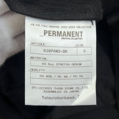 JULIUS | ユリウス Gas Mask Cargo Pants 23AW パンツ 839PAM3-BK ブラック サイズ：3【加古川店】