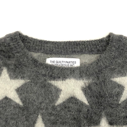 【中古】WACKOMARIA | ワコマリア STAR MOHAIR KNIT U NECK セーター 12AW-KNT-09 2012A/W グレー サイズ：M