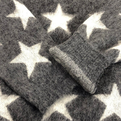 【中古】WACKOMARIA | ワコマリア STAR MOHAIR KNIT U NECK セーター 12AW-KNT-09 2012A/W グレー サイズ：M