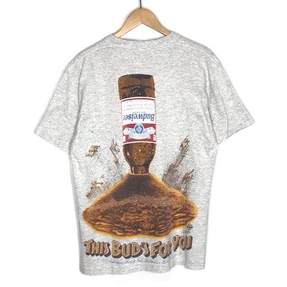 Changes｜チェンジーズ 1990's USA製 BUDWEISER THIS BUD'S FOR YOU GRAPHIC T-SHIRT 蟻 半袖Ｔシャツ グレー サイズ：M【倉吉店】
