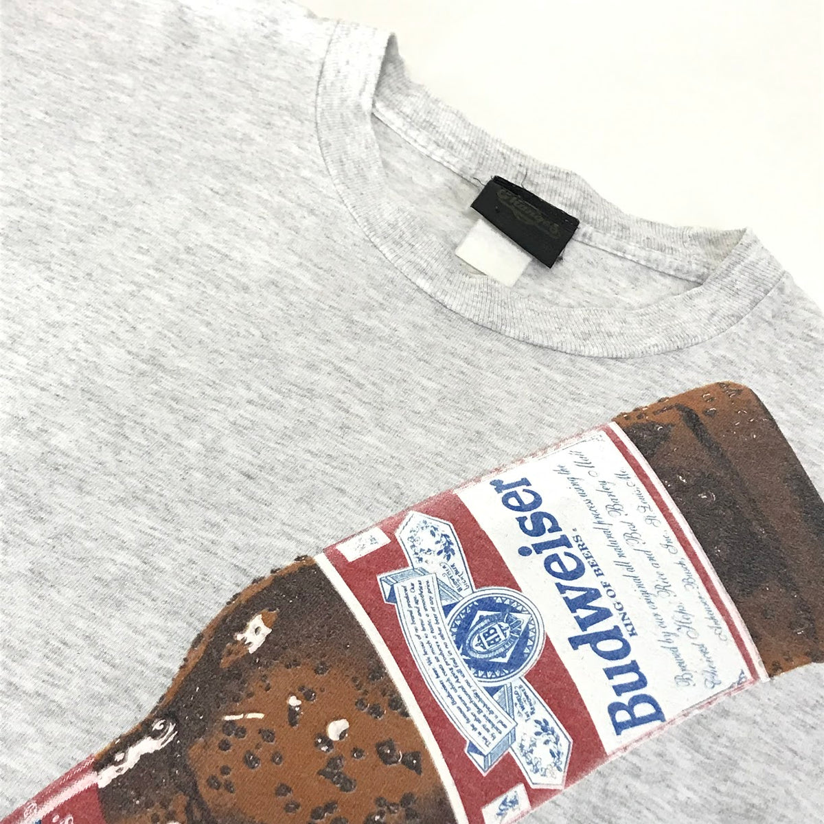 Changes｜チェンジーズ 1990's USA製 BUDWEISER THIS BUD'S FOR YOU GRAPHIC T-SHIRT 蟻 半袖Ｔシャツ グレー サイズ：M【倉吉店】