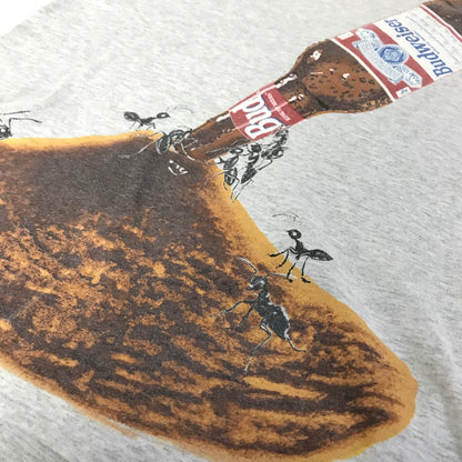 Changes｜チェンジーズ 1990's USA製 BUDWEISER THIS BUD'S FOR YOU GRAPHIC T-SHIRT 蟻 半袖Ｔシャツ グレー サイズ：M【倉吉店】