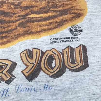 Changes｜チェンジーズ 1990's USA製 BUDWEISER THIS BUD'S FOR YOU GRAPHIC T-SHIRT 蟻 半袖Ｔシャツ グレー サイズ：M【倉吉店】