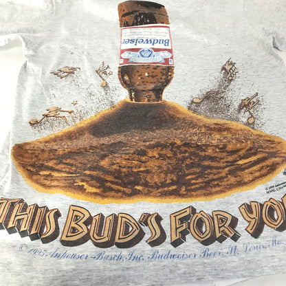 Changes｜チェンジーズ 1990's USA製 BUDWEISER THIS BUD'S FOR YOU GRAPHIC T-SHIRT 蟻 半袖Ｔシャツ グレー サイズ：M【倉吉店】
