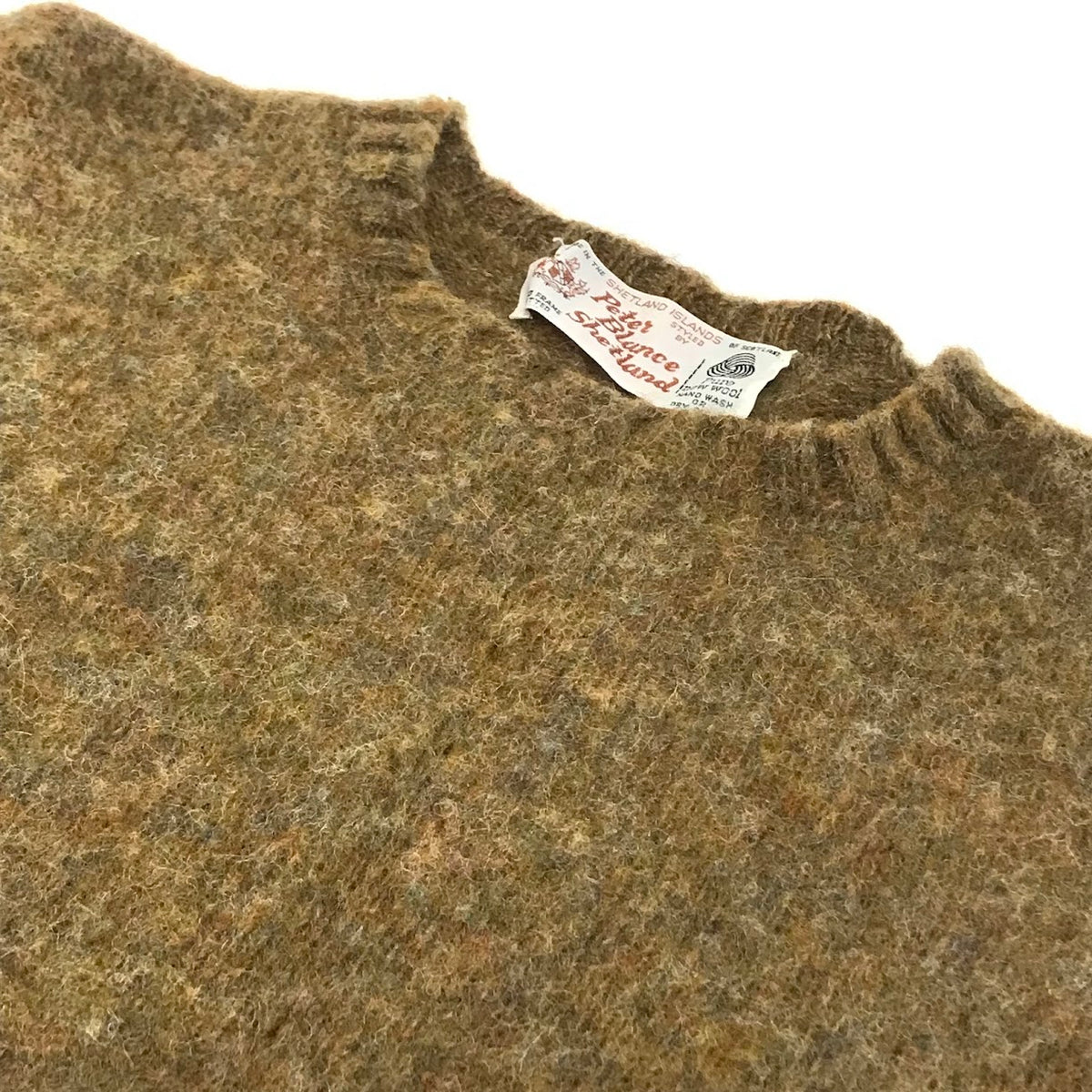 Peter Blance Shetland｜ピーターブランス ウールセーター スコットランド製 ニット セーター カーキ【倉吉店】
