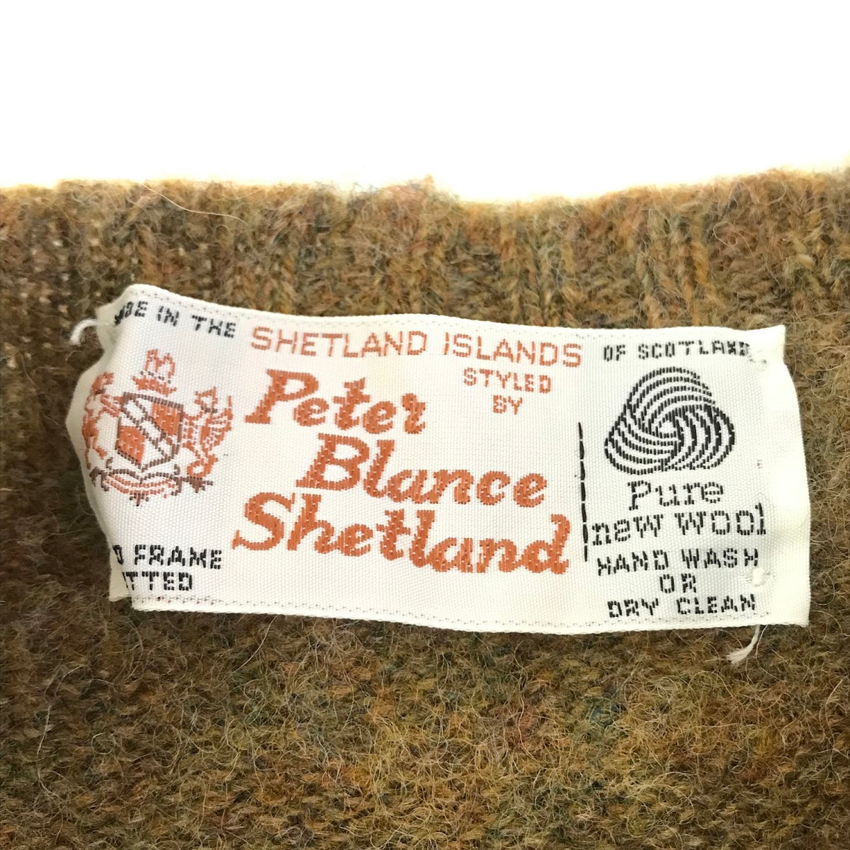 Peter Blance Shetland｜ピーターブランス ウールセーター スコットランド製 ニット セーター カーキ【倉吉店】