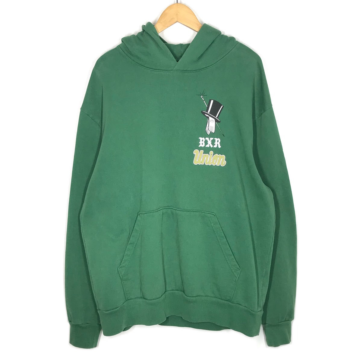 BORN x RAISED | ボーンアンドレイズド UNION HOODIE ESSENTIALS CORE プルオーバーパーカー パーカー グリーン サイズ：L【倉吉店】