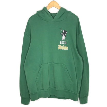 BORN x RAISED | ボーンアンドレイズド UNION HOODIE ESSENTIALS CORE プルオーバーパーカー パーカー グリーン サイズ：L【倉吉店】