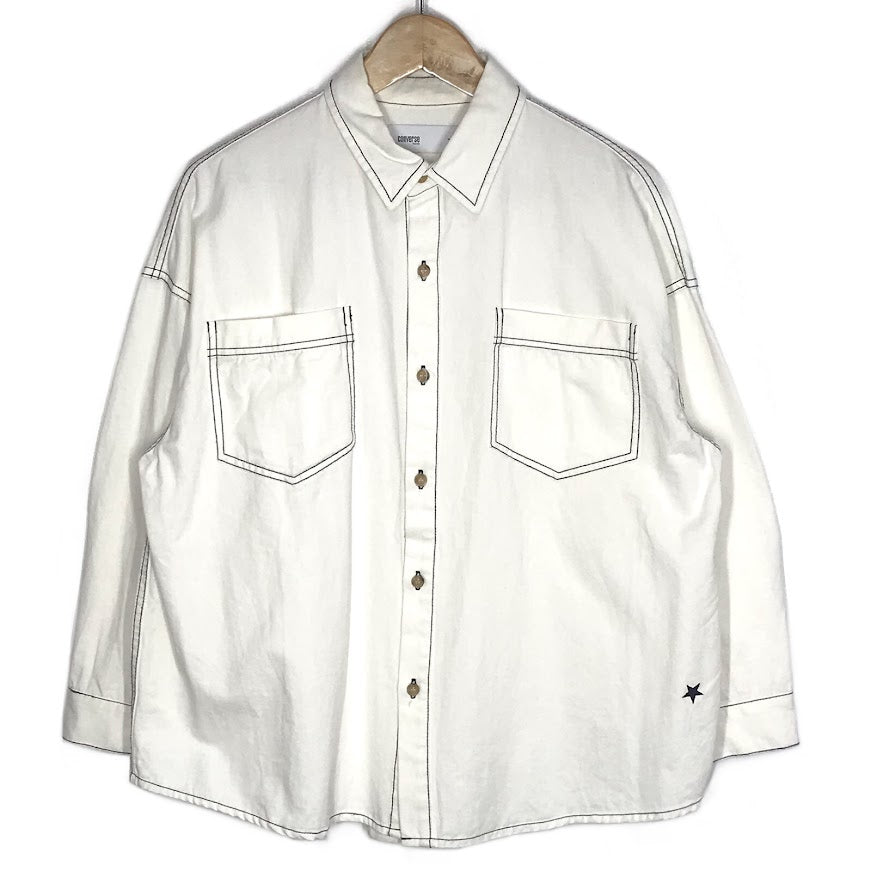 CONVERSE TOKYO | コンバーストウキョウコンバーストーキョー OXFORD COLORED STITCHING SHIRT 長袖シャツ A2833FB ホワイト【倉吉店】