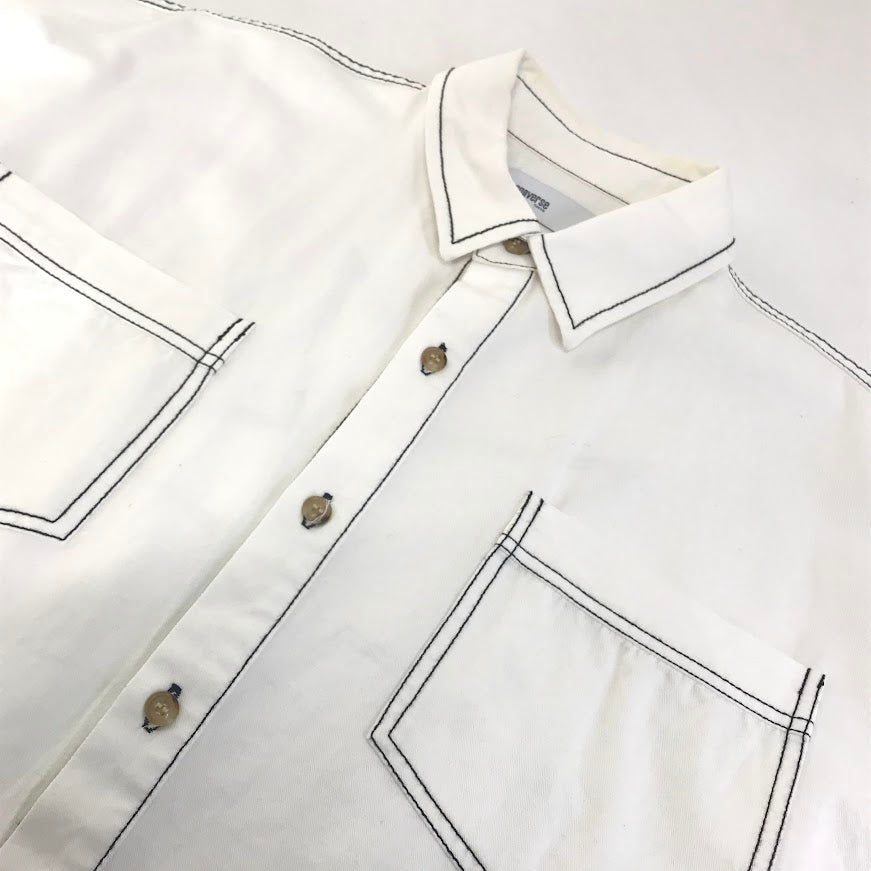 CONVERSE TOKYO | コンバーストウキョウコンバーストーキョー OXFORD COLORED STITCHING SHIRT 長袖シャツ A2833FB ホワイト【倉吉店】