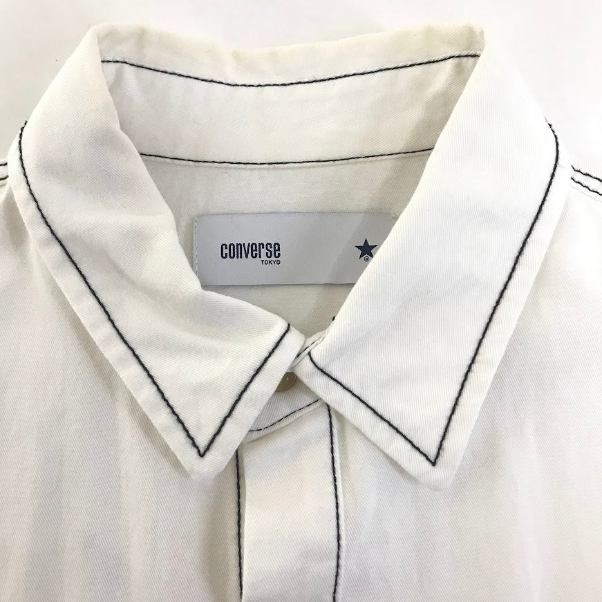 CONVERSE TOKYO | コンバーストウキョウコンバーストーキョー OXFORD COLORED STITCHING SHIRT 長袖シャツ A2833FB ホワイト【倉吉店】