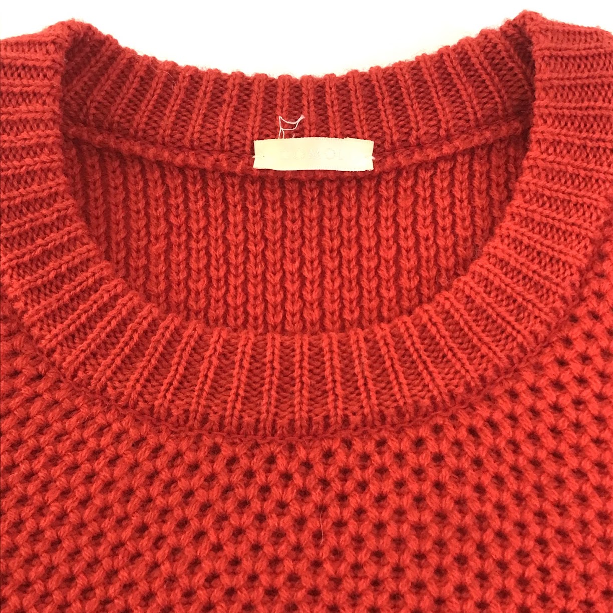 COMOLI | コモリ ウールニット 羊革パッチ付き ニット 12F-06001 レッド サイズ：2【倉吉店】