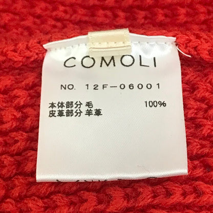 COMOLI | コモリ ウールニット 羊革パッチ付き ニット 12F-06001 レッド サイズ：2【倉吉店】