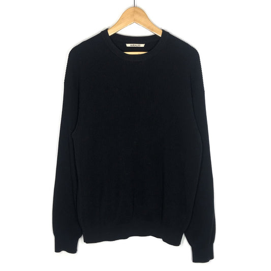 AURALEE | オーラリー SUPER HARD TWIST RIB KNIT P/O MIX スーパーハードツイストリブニットプルオーバー セーター A20SP02TR ブラック サイズ：3【倉吉店】