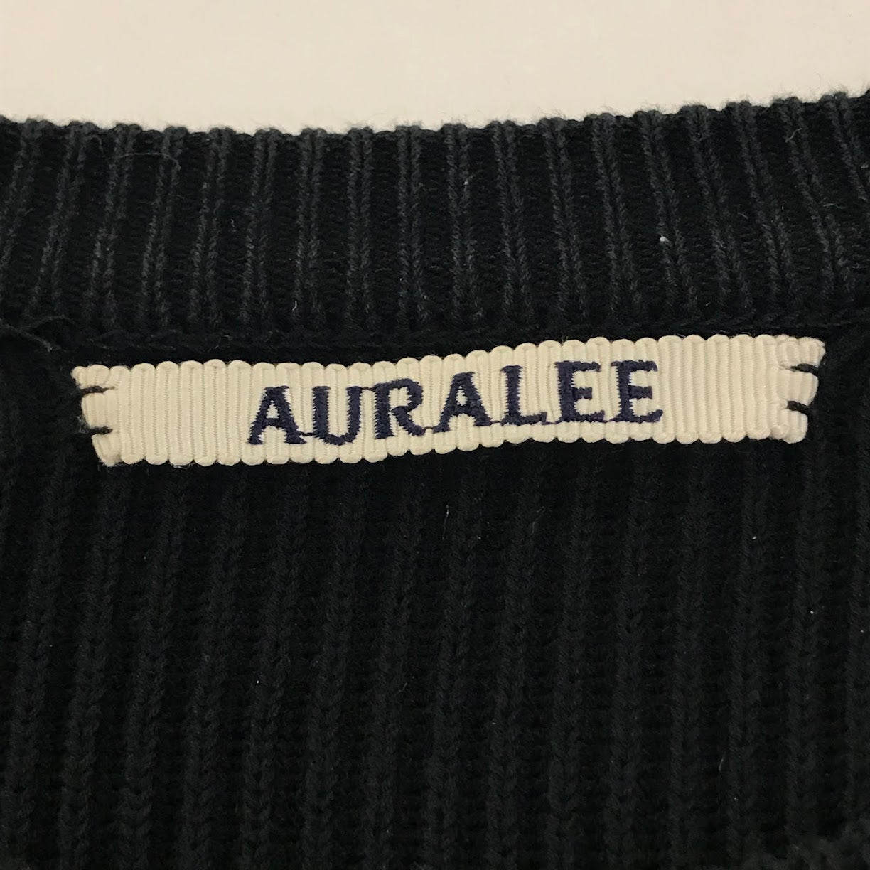 AURALEE | オーラリー SUPER HARD TWIST RIB KNIT P/O MIX スーパーハードツイストリブニットプルオーバー セーター A20SP02TR ブラック サイズ：3【倉吉店】