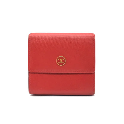 CHANEL | シャネル ココボタン Wホック折財布 長財布 A20902 レッド【倉吉店】