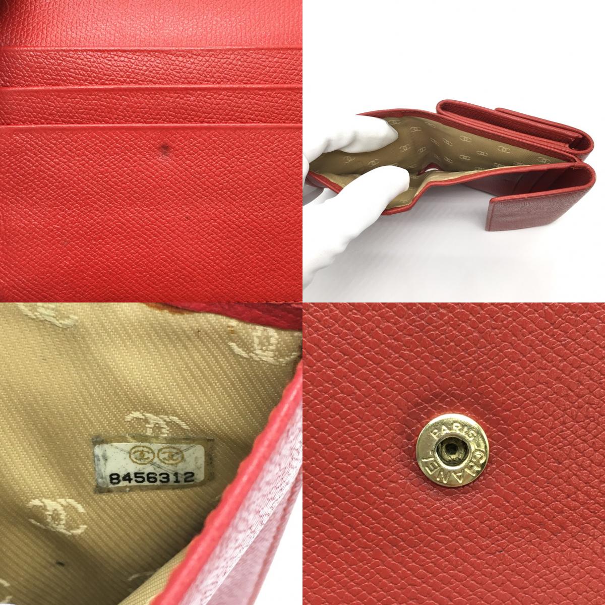 CHANEL | シャネル ココボタン Wホック折財布 長財布 A20902 レッド【倉吉店】