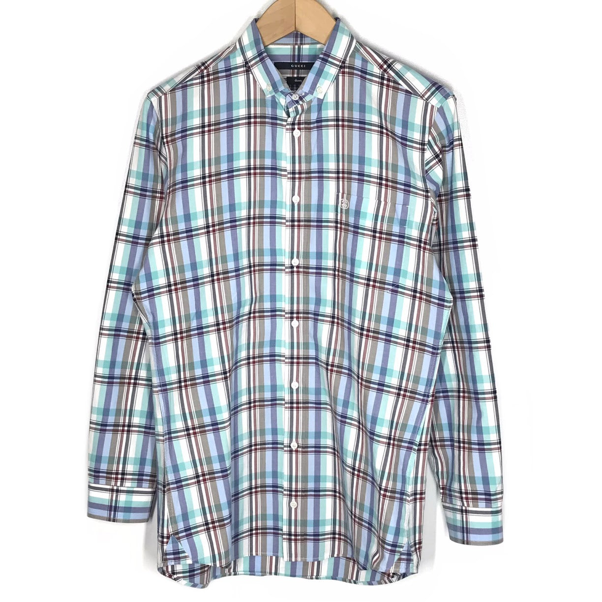 GUCCI | グッチ チェック柄 長袖シャツ 212983 ブルー サイズ：L【倉吉店】