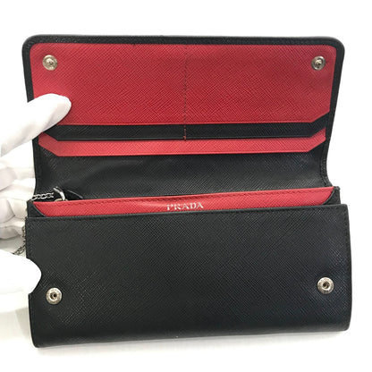 PRADA | プラダ SAFFIANO BICOLO 二つ折り長財布 長財布 1MH006 ブラック【倉吉店】