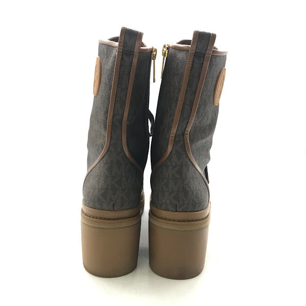 Michael Kors | マイケルコース レースアップ MK シグネチャー ブーツ PW22E ブラウン 24.5cm【倉吉店】