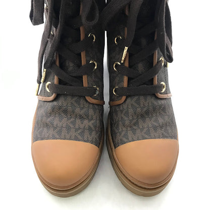 Michael Kors | マイケルコース レースアップ MK シグネチャー ブーツ PW22E ブラウン 24.5cm【倉吉店】