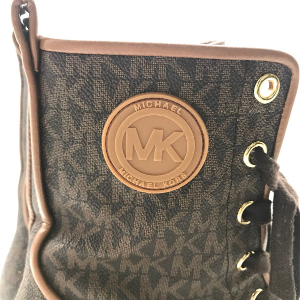 Michael Kors | マイケルコース レースアップ MK シグネチャー ブーツ PW22E ブラウン 24.5cm【倉吉店】