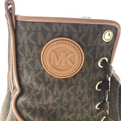 Michael Kors | マイケルコース レースアップ MK シグネチャー ブーツ PW22E ブラウン 24.5cm【倉吉店】