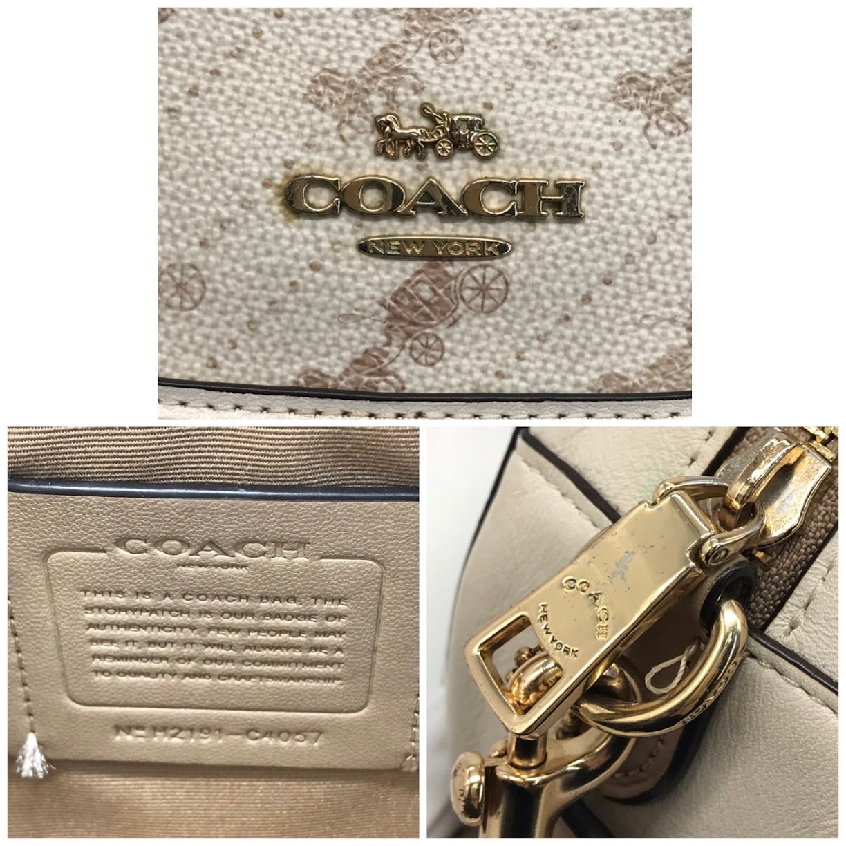 COACH | コーチ ホースアンドキャリッジ ショルダーバッグ 04057 アイボリー系【倉吉店】
