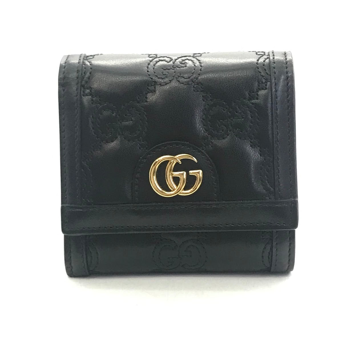 GUCCI | グッチ GGマトラッセ カードケースウォレット 二つ折り財布 723799 ブラック【倉吉店】