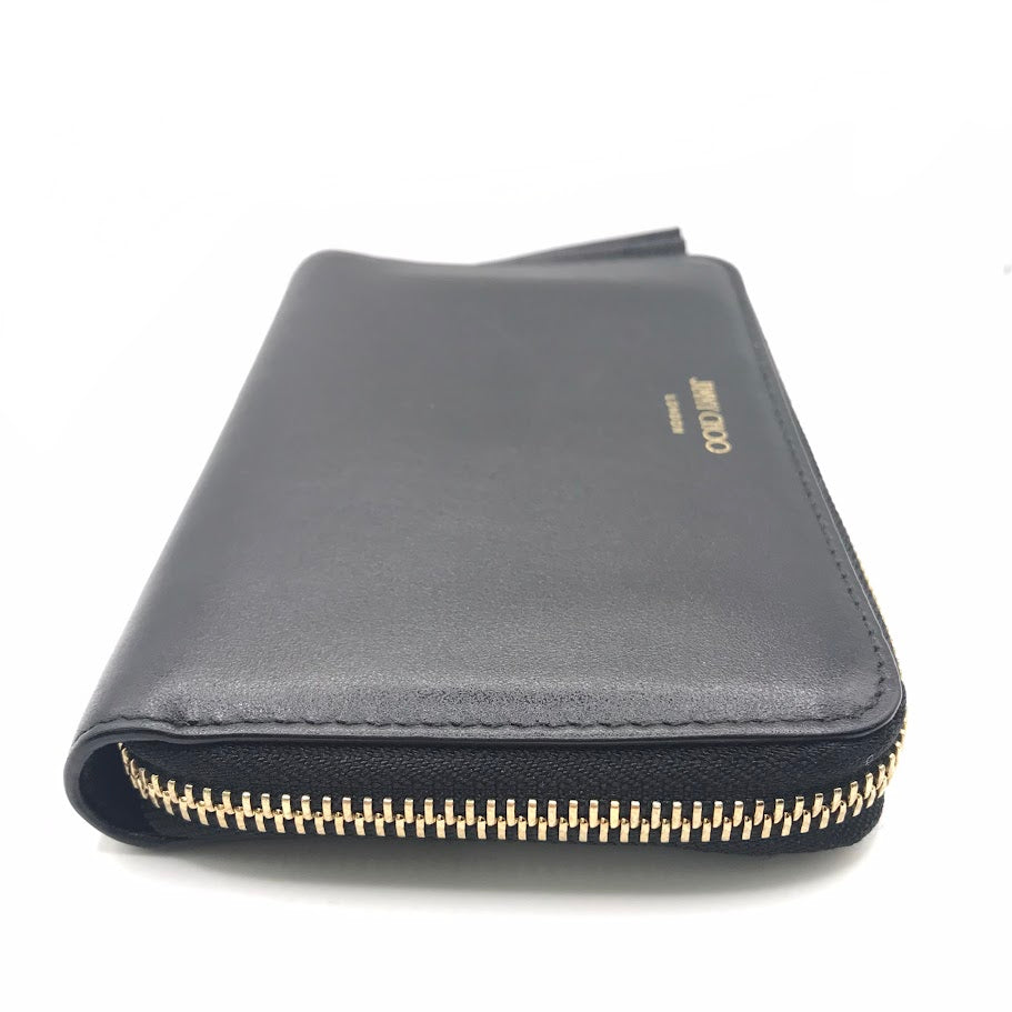 JIMMY CHOO | ジミーチュウ ラウンドファスナー財布 長財布 ブラック【倉吉店】