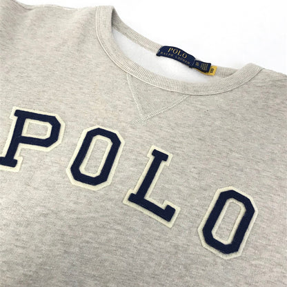 RALPH LAUREN | ラルフローレン Vガゼット フェルトロゴ スウェット ベージュ サイズ：XL【倉吉店】