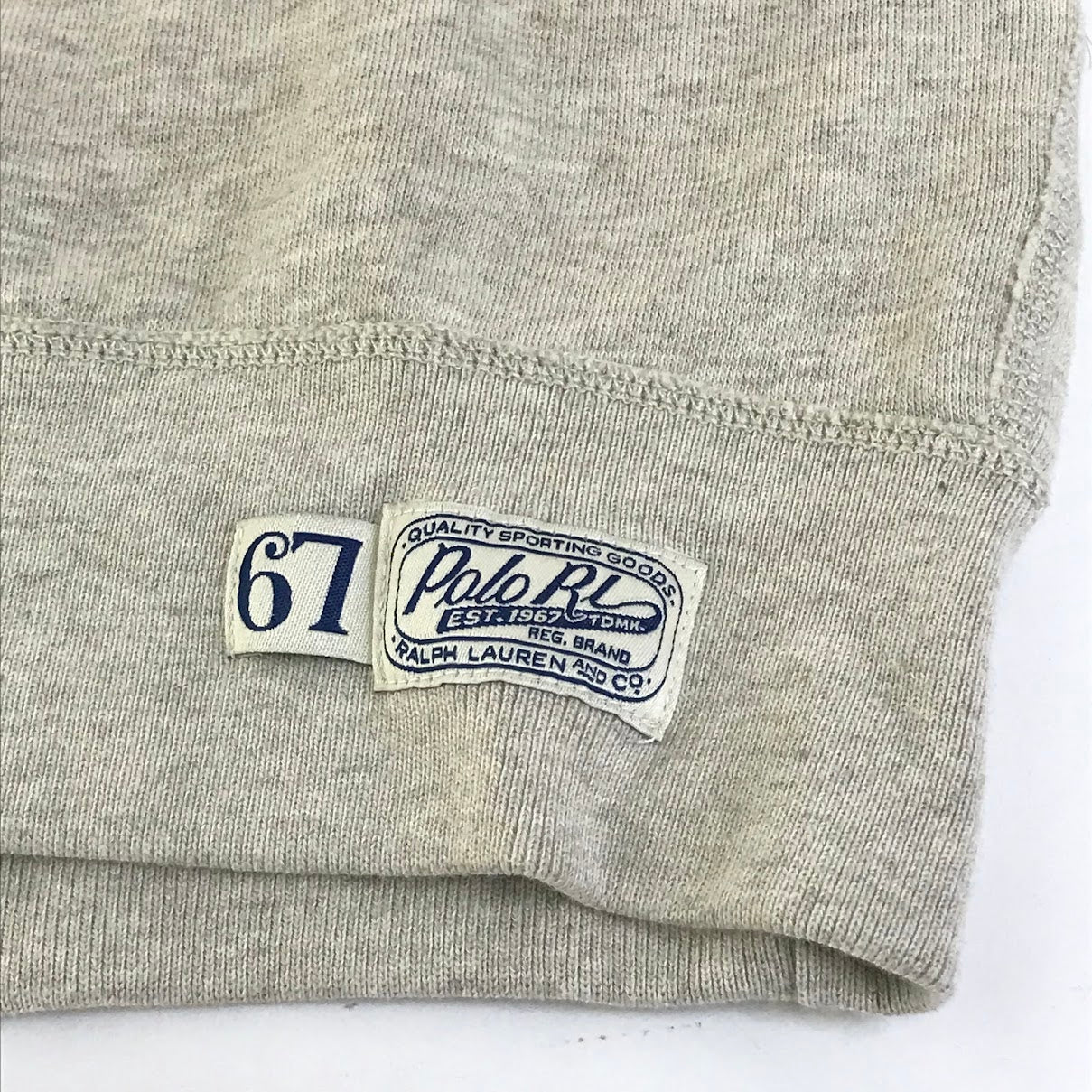 RALPH LAUREN | ラルフローレン Vガゼット フェルトロゴ スウェット ベージュ サイズ：XL【倉吉店】