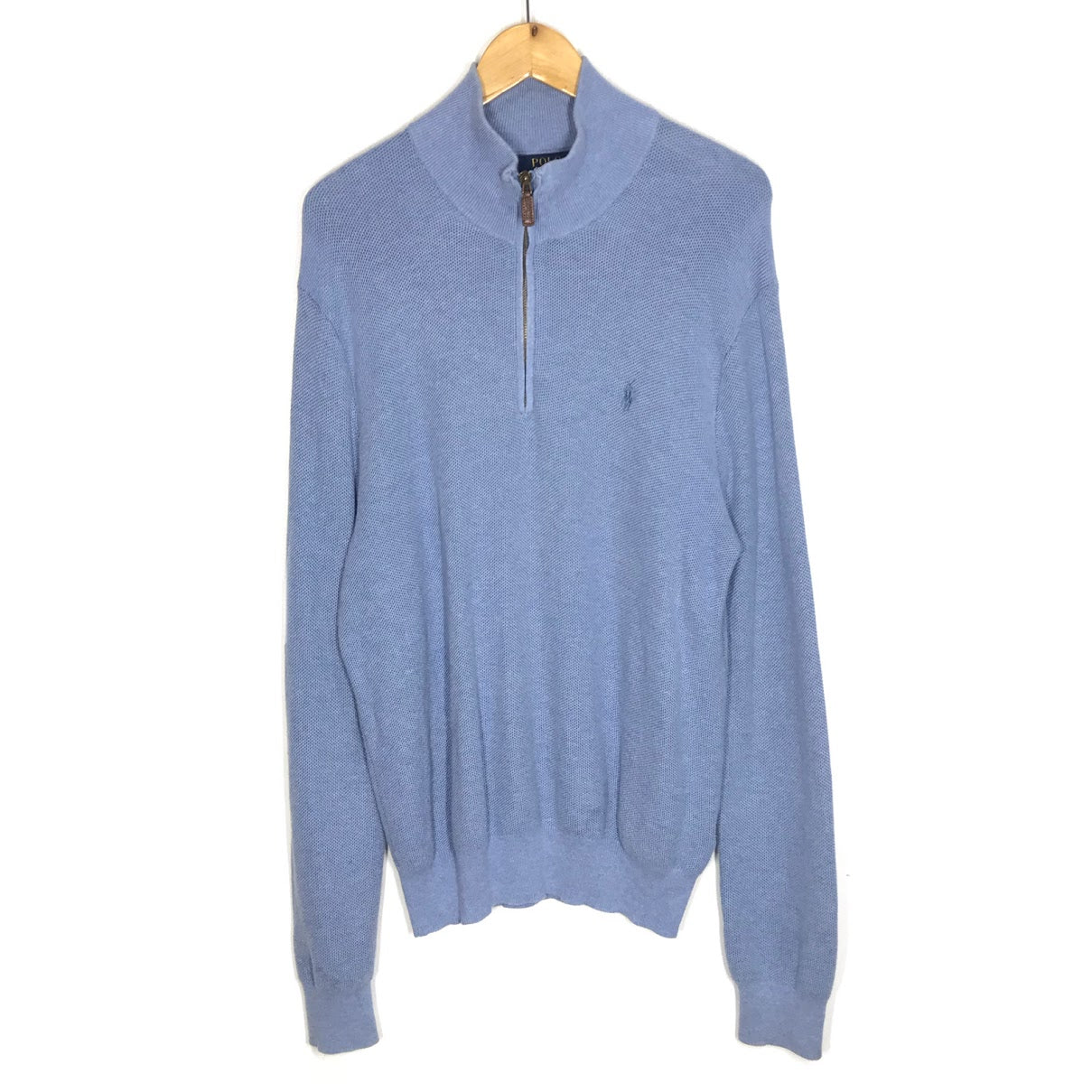 RALPH LAUREN | ラルフローレン PIMA COTTON ハーフジップニット ニット ブルー サイズ：L【倉吉店】