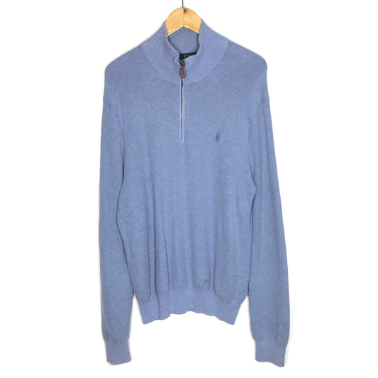 RALPH LAUREN | ラルフローレン PIMA COTTON ハーフジップニット ニット ブルー サイズ：L【倉吉店】