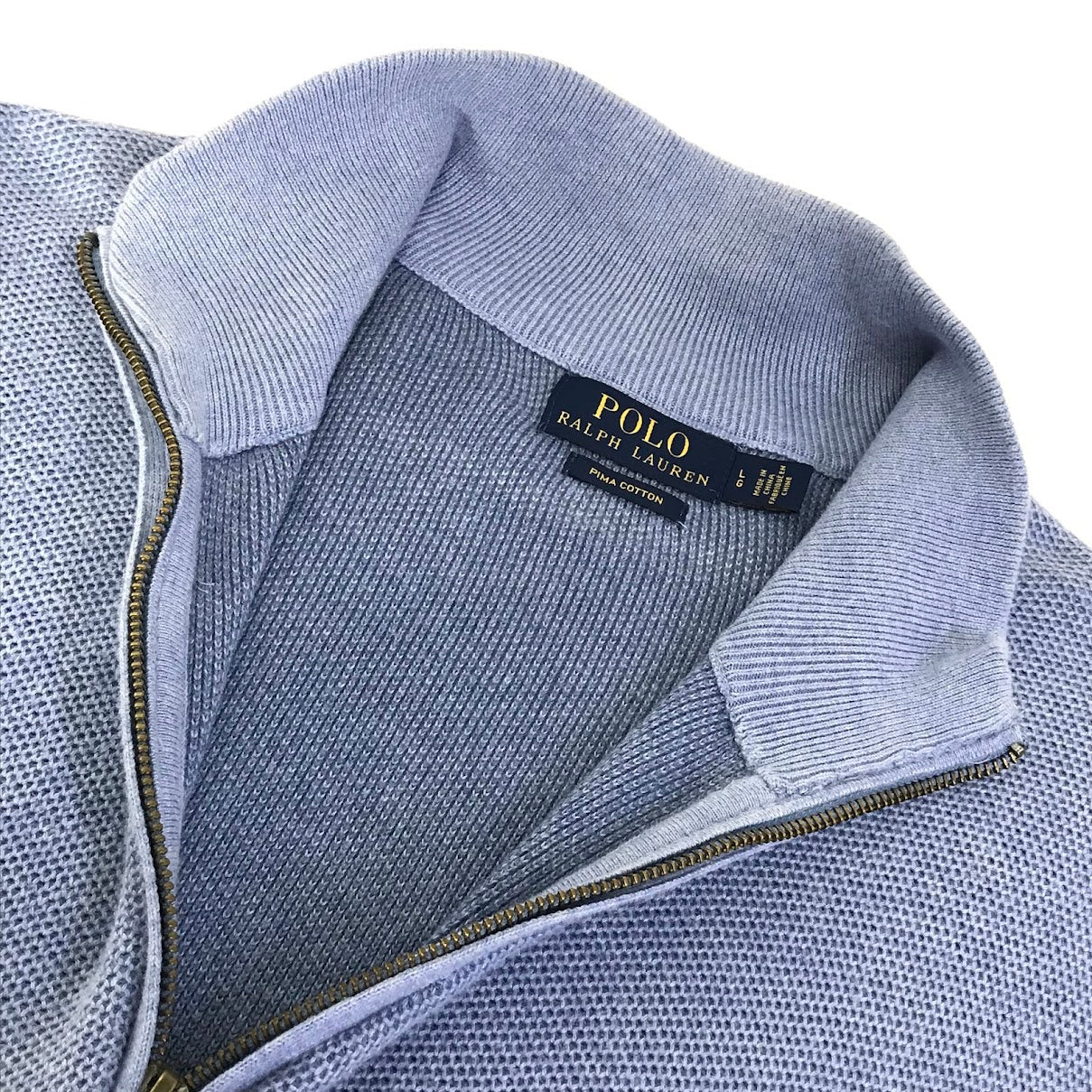RALPH LAUREN | ラルフローレン PIMA COTTON ハーフジップニット ニット ブルー サイズ：L【倉吉店】