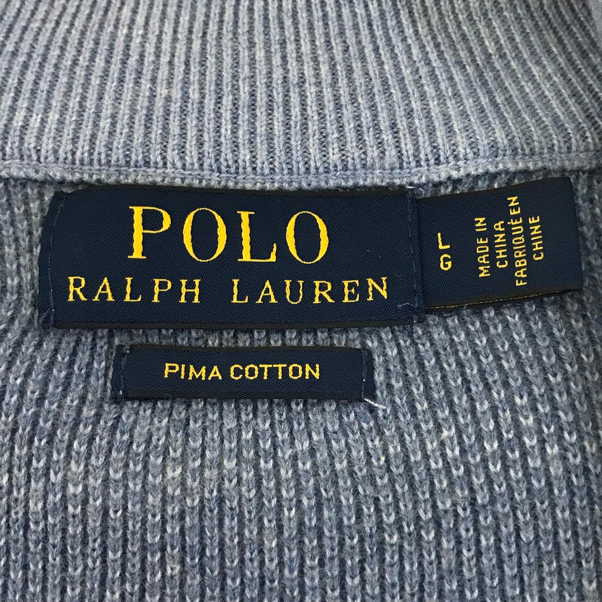 RALPH LAUREN | ラルフローレン PIMA COTTON ハーフジップニット ニット ブルー サイズ：L【倉吉店】