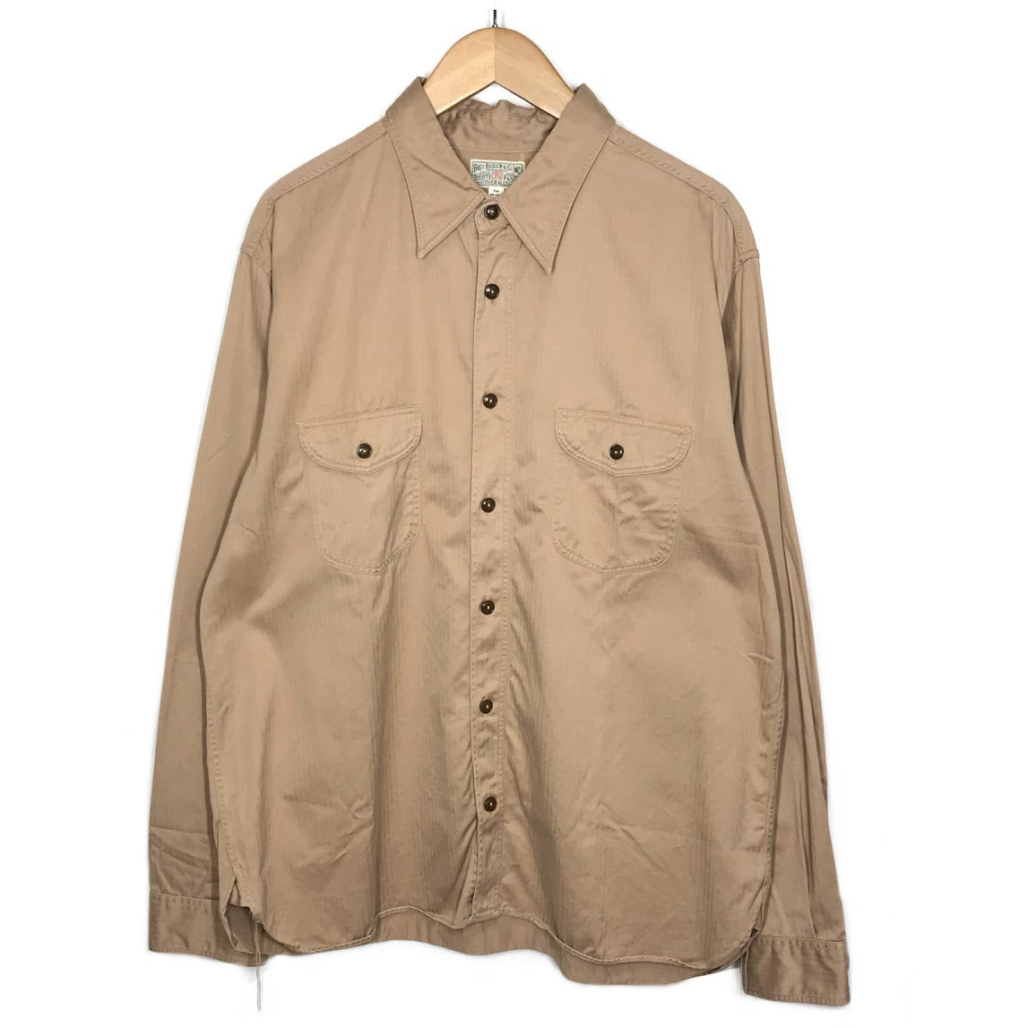 Buzz Rickson's | バズリクソンズ HERRINGBONE WORK SHIRT 長袖ワークシャツ 長袖シャツ BR26081 ベージュ【倉吉店】