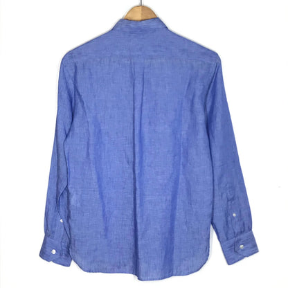 W)TAPS | ダブルタップス 14SS PLAIN L/S SHIRTS.LINEN.GAUZE.ALBINI アルビニ 長袖シャツ 141SPDT-SHM03 ブルー サイズ：S【倉吉店】