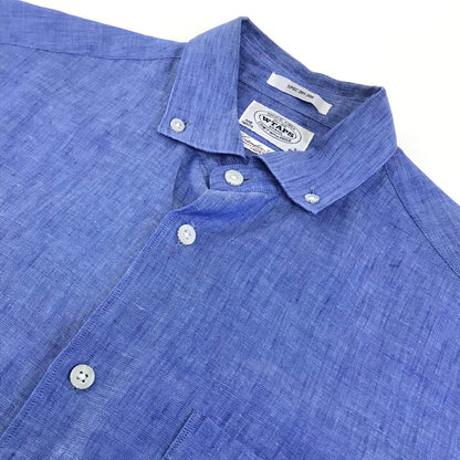 W)TAPS | ダブルタップス 14SS PLAIN L/S SHIRTS.LINEN.GAUZE.ALBINI アルビニ 長袖シャツ 141SPDT-SHM03 ブルー サイズ：S【倉吉店】