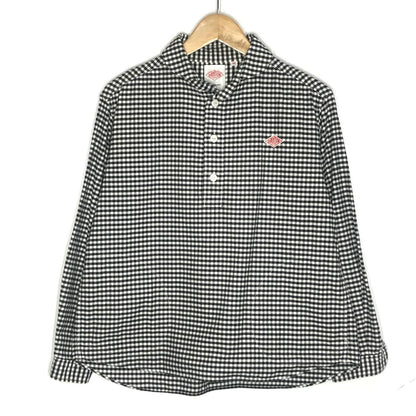 Danton | ダントン 丸襟プルオーバーシャツ チェック柄 長袖シャツ JD-3564 ブラック サイズ：36【倉吉店】